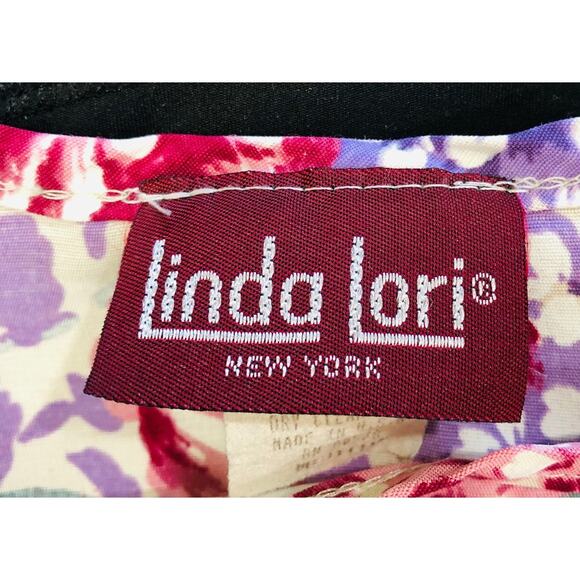 Linda Lori Floral Rayon Silky Maxi Long Slip Dress Medium - Picture 5 of 6